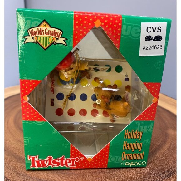 Twister Holiday Hanging Ornament Enesco Vintage 1997 Worlds Greatest Games Colle - Picture 1 of 8